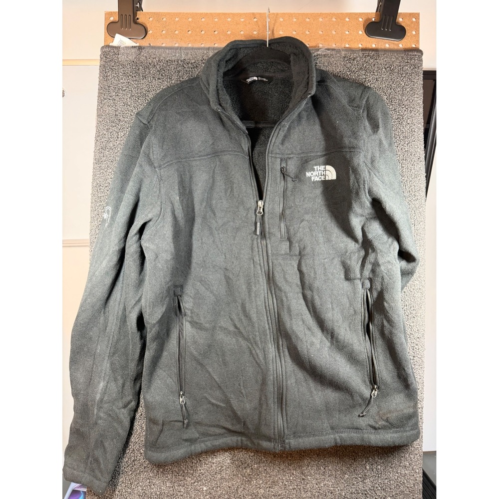 The North Face Fleece Jacket Mens XL Gray Full Zip Microbiologics Sweater